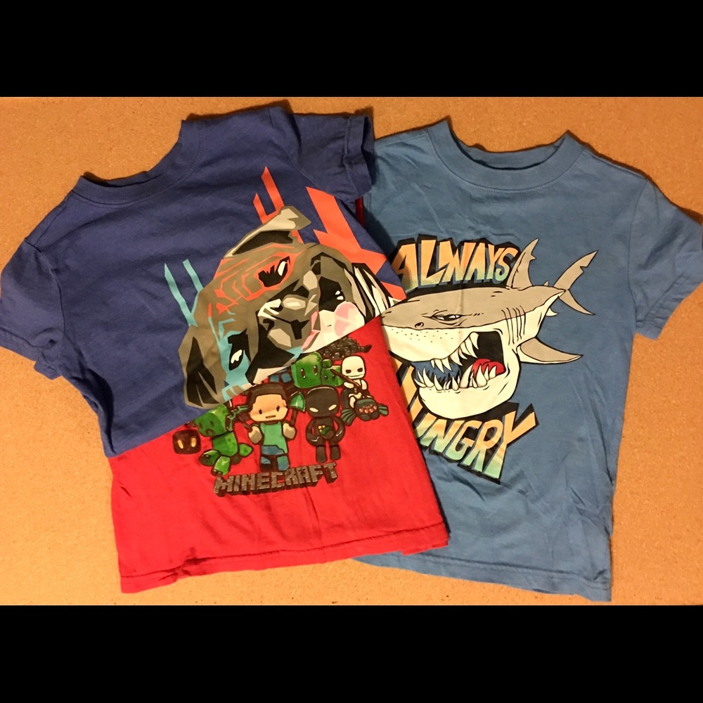 Boy’s Size 4 5 T Shirt Lot Mojang Minecraft Pug